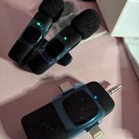 2 microfoni wireless Lavalier BT e ricevitore