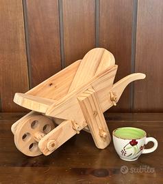 Carriola artigianale in legno -Decorazione rustica