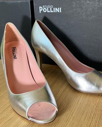 Scarpe décolleté argento Pollini