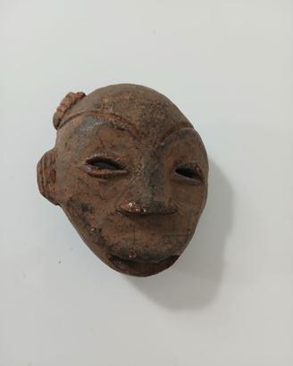 Antica Maschera Tribale Etnica in Argilla Terracot