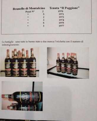 Bottiglie di vino brunello con cantinetta