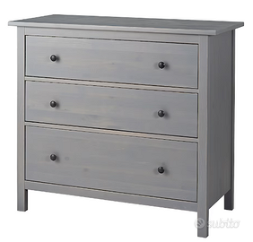 HEMNES Cassettiera IKEA con 3 cassetti, grigio