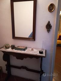 consolle specchio e cassapanca