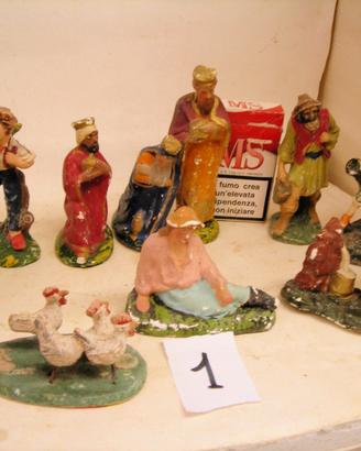 1 PRESEPIO STATUINE gesso terracotta cartapesta