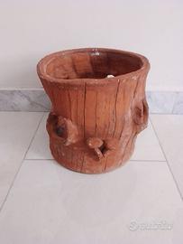 Tronco in Terracotta, Vaso particolare -Vintage.