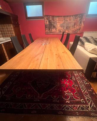 Tavolo da pranzo Legno Massello Rovere + 8 sedie