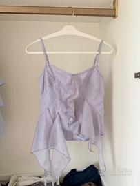Top da donna viola con spalline