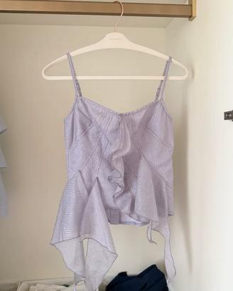 Top da donna viola con spalline