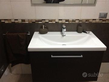 mobile bagno 90 cm wenghe in legno con lavabo incl