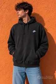 Felpa Nike Uomo XL Nera con Cappuccio Hoodie Logo