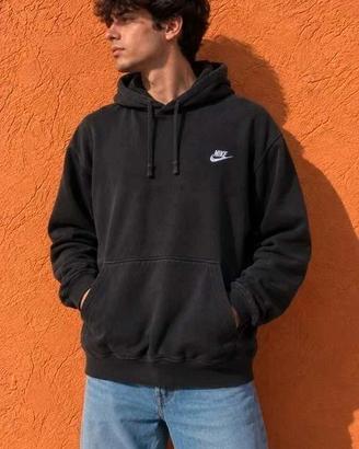 Felpa Nike Uomo XL Nera con Cappuccio Hoodie Logo