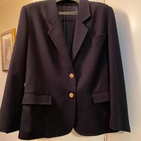 GIACCA BLU-TAGLIA 50-LANA/CASHMERE-BOTTONI ORO