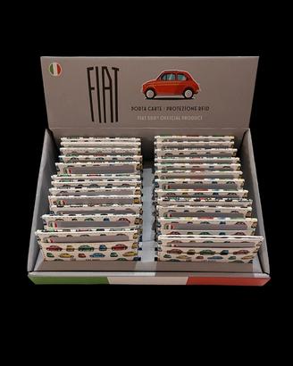 Set di 24 portacarte di credito Fiat 500 con scato