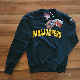 Parajumpers Felpa Blu Logo Giallo - Crewneck