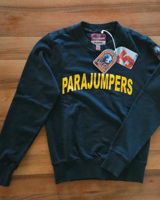 Parajumpers Felpa Blu Logo Giallo - Crewneck