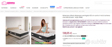 Materasso nuovo 140x190