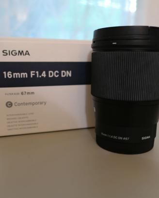 Obiettivo Sigma 16mm f 1.4 aps c Sony E mount