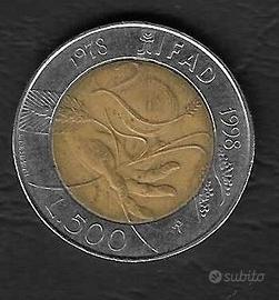 Italia - moneta circolata da 500 Lire "IFAD" km193