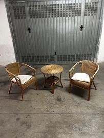 Set Vintage in Rattan Naturale