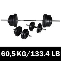 VidaXL Set Bilanciere e 2 Manubri 60,5 kg, NUOVO