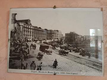 Vecchia stampa "Napoli - Strada di Santa Lucia"