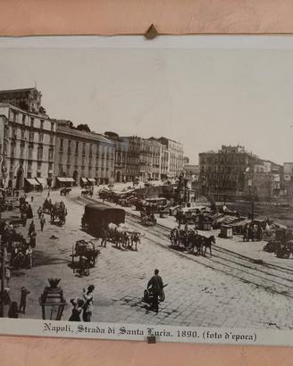 Vecchia stampa "Napoli - Strada di Santa Lucia"