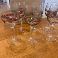 Calici vino in vetro lavorazione a mano