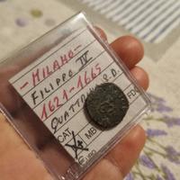 1 quattrino Filippo ii con certificato