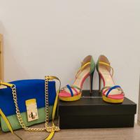 Sandali con tacco alto e borsa abbinata Primadonna