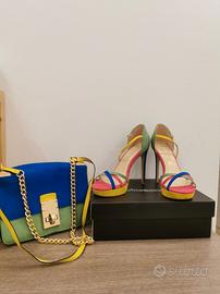 Sandali con tacco alto e borsa abbinata Primadonna