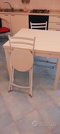 Tavolo Ikea legno bianco 90x90 allungabile