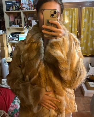 Pelliccia vera volpe vintage Donna Spina di pesce