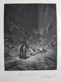Doré Inferno Commedia Dante lotto 4 illustrazioni