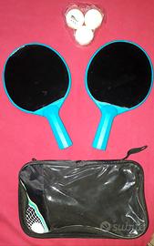 Set da Ping Pong completo di palline e sacca NUOVO