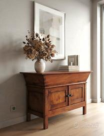 Credenza madia panara in legno di olmo a due ante
