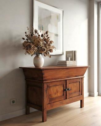 Credenza madia panara in legno di olmo a due ante