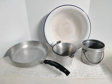 Utensili Cucina Vintage Bacile Smaltato e Pentole