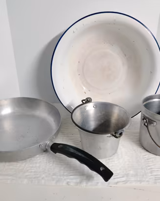 Utensili Cucina Vintage Bacile Smaltato e Pentole
