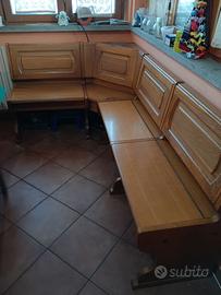 Panca Angolare In Legno Massello - 203x130