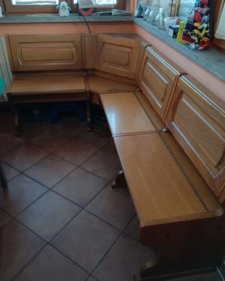 Panca Angolare In Legno Massello - 203x130