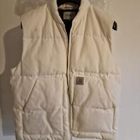 Carhartt piumino smanicato bianco in tessuto tagli