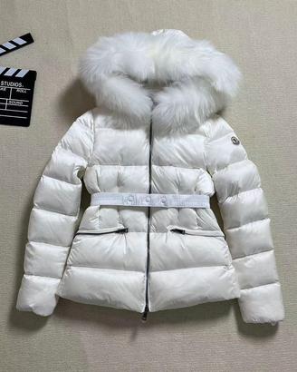 Piumino corto con logo Moncler / Donna / Bianco/ 1