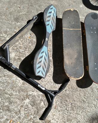 skateboard, waveboard e monopattino