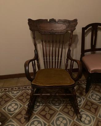 Sedia a dondolo legno