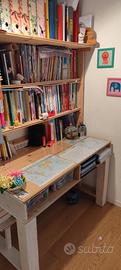 Scrivania libreria 125*180*70cm fatta a mano