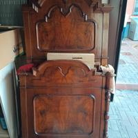 Letto matrimoniale legno massello antico 