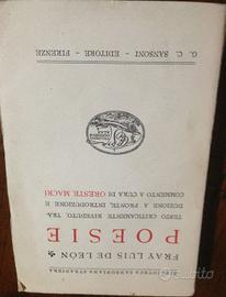 Poesie De Leon bibl. Sansoniana commento Macrì