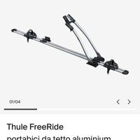 4 portabici Thule FreeRide  con windbar evo 127cm