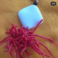Ciondolo di corallo e Agata naturale