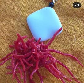 Ciondolo di corallo e Agata naturale